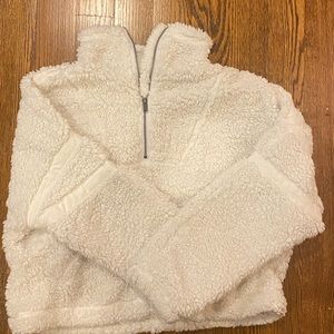 free people white fleece pullover